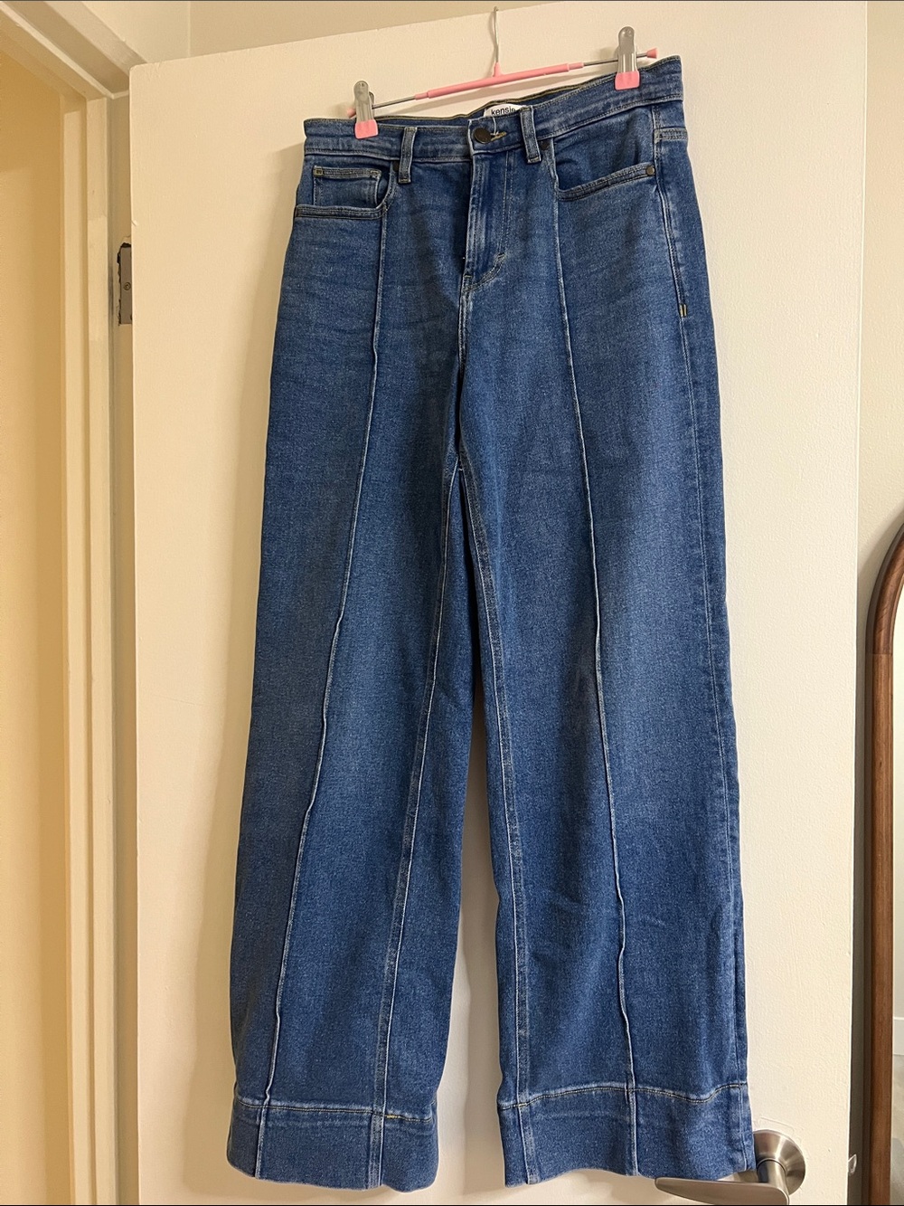 Kensie Wide-Leg Jeans in Dark Blue Denim
